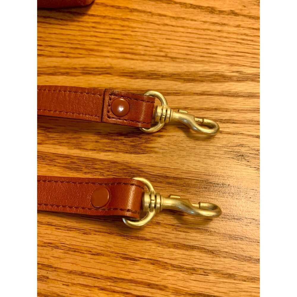 Leather & Co. by Liz Claiborne Brown Leather Crossbody Purse Bag Satchel Round - Picture 6 of 13